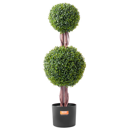 2-pack 3' konstgjord buxbom Topiary Tree Faux Plant UV-dekor inom/utomhus