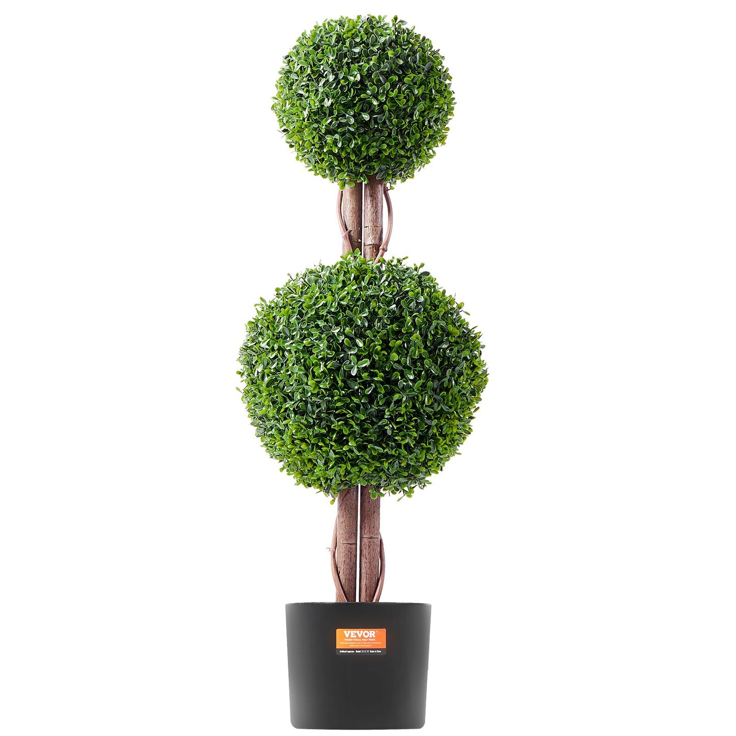 2-pack 3' konstgjord buxbom Topiary Tree Faux Plant UV-dekor inom/utomhus