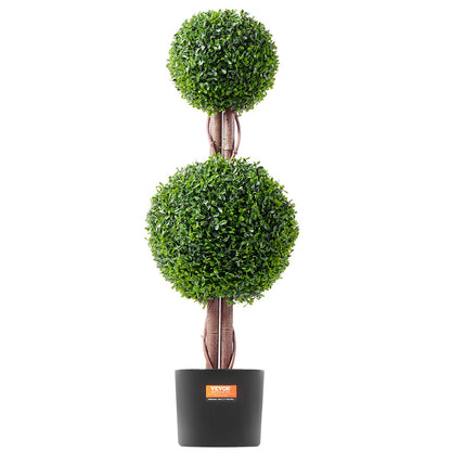 2-pack 3' konstgjord buxbom Topiary Tree Faux Plant UV-dekor inom/utomhus