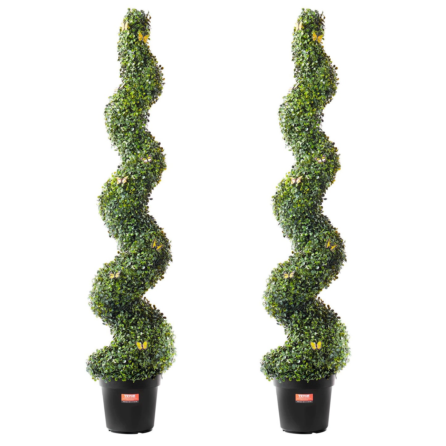 2-pack 5' konstgjord buxbom Topiary Tree Faux Plant UV-dekor inom/utomhus