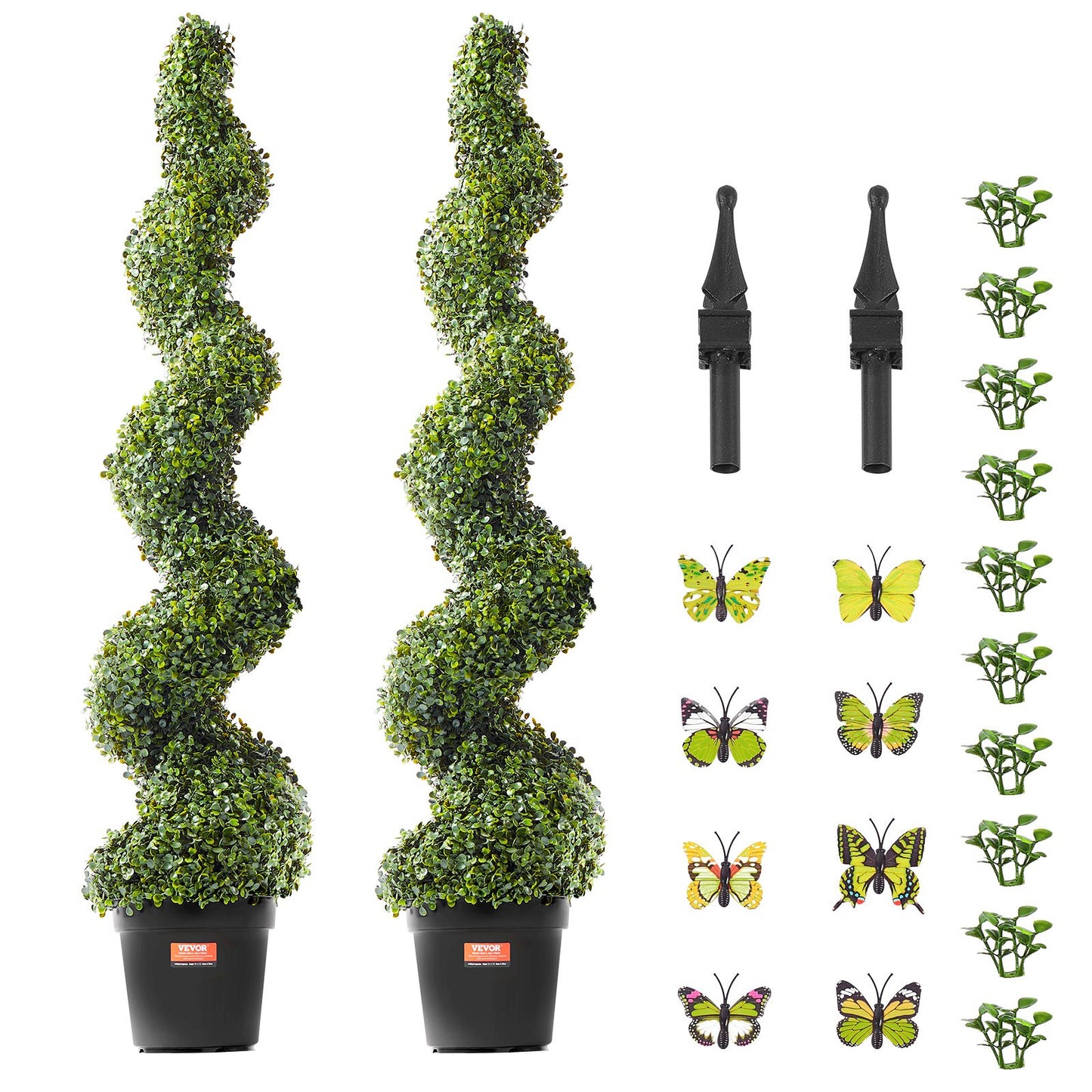 2-pack 5' konstgjord buxbom Topiary Tree Faux Plant UV-dekor inom/utomhus