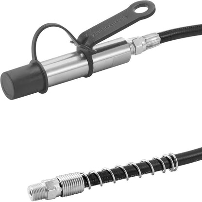 Grease Gun Coupler 2pcs, 10000 PSI High Pressure, 3-Jaw Locking, Quick Release Grease Gun Tip with Hose/Zerk Fittings Cleaning/Leak Proof Cap, Compatible with All Grease Guns 1/8" NPT Fittings