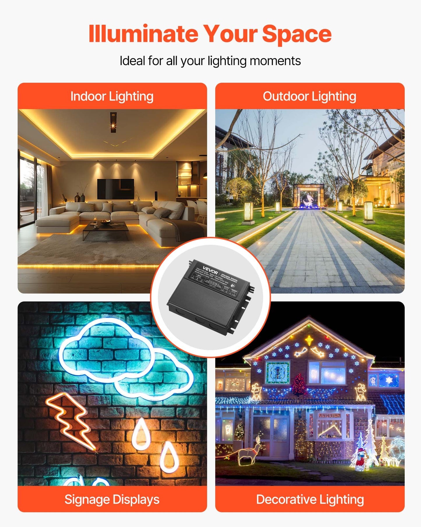 60W Dimmable LED Driver, 12V, Triac/ELV/MLV AC to DC Power Supply Transformer for LED Strip Light, Smooth Flicker-Free Dimming, Constant Voltage, Compatible with Lutron and Leviton Dimmer Switch