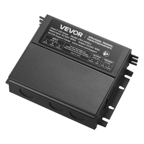60W Dimmable LED Driver, 24V, Triac/ELV/MLV AC to DC Power Supply Transformer for LED Strip Light, Smooth Flicker-Free Dimming, Constant Voltage, Compatible with Lutron and Leviton Dimmer Switch