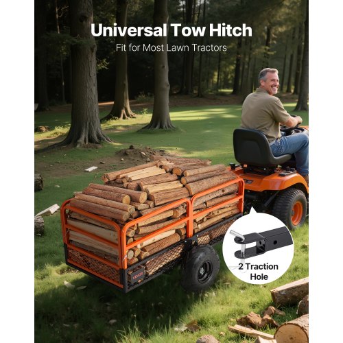 Kipper 1600 lbs 22 cu. ft. gezogen hinter Stahl-Gartenwagen