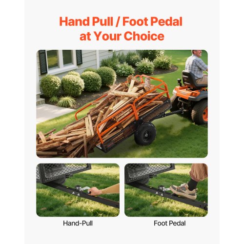 Kipper 1600 lbs 22 cu. ft. gezogen hinter Stahl-Gartenwagen