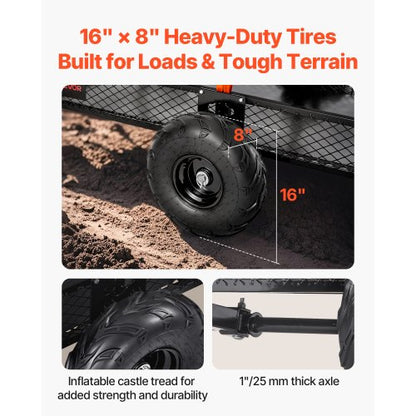 Kipper 1600 lbs 22 cu. ft. gezogen hinter Stahl-Gartenwagen