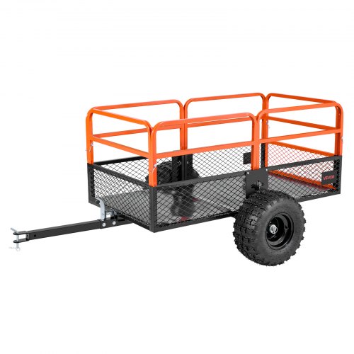Garden Utility Trailer, 28 Cu. Ft. & 1800lbs, ATV UTV Trailer, Tow Behind Steel Dump Trailers, Removable Rear Panel, Heavy Duty Pull Behind Yard Trailers for Lawn Mower Tractor Garden Waste