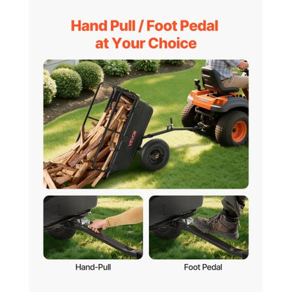 Muldenkipper 500 lbs 10 cu. ft gezogen hinter Kunststoffanhänger für ATV Garten