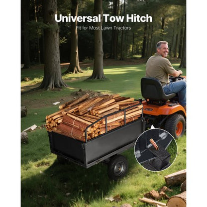 steel dump trailer 17 cubic feet 600 lb for ATV/UTV trailer behind heavy load