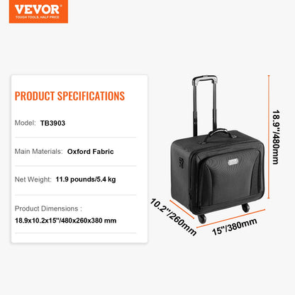 Rollbarer Make-up-Koffer mit großem Stauraum, 3 Ebenen, bequem zu tragen mit Griff, Rädern, Riemen, professionelle Make-up-Aufbewahrungsbox, Make-up-Halter, wasserdichtes Oxford-Gewebe, Schwarz