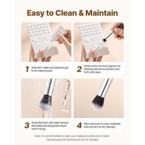 15-teiliges Make-up-Pinselset für Foundation und Lidschatten mit weichen Borsten