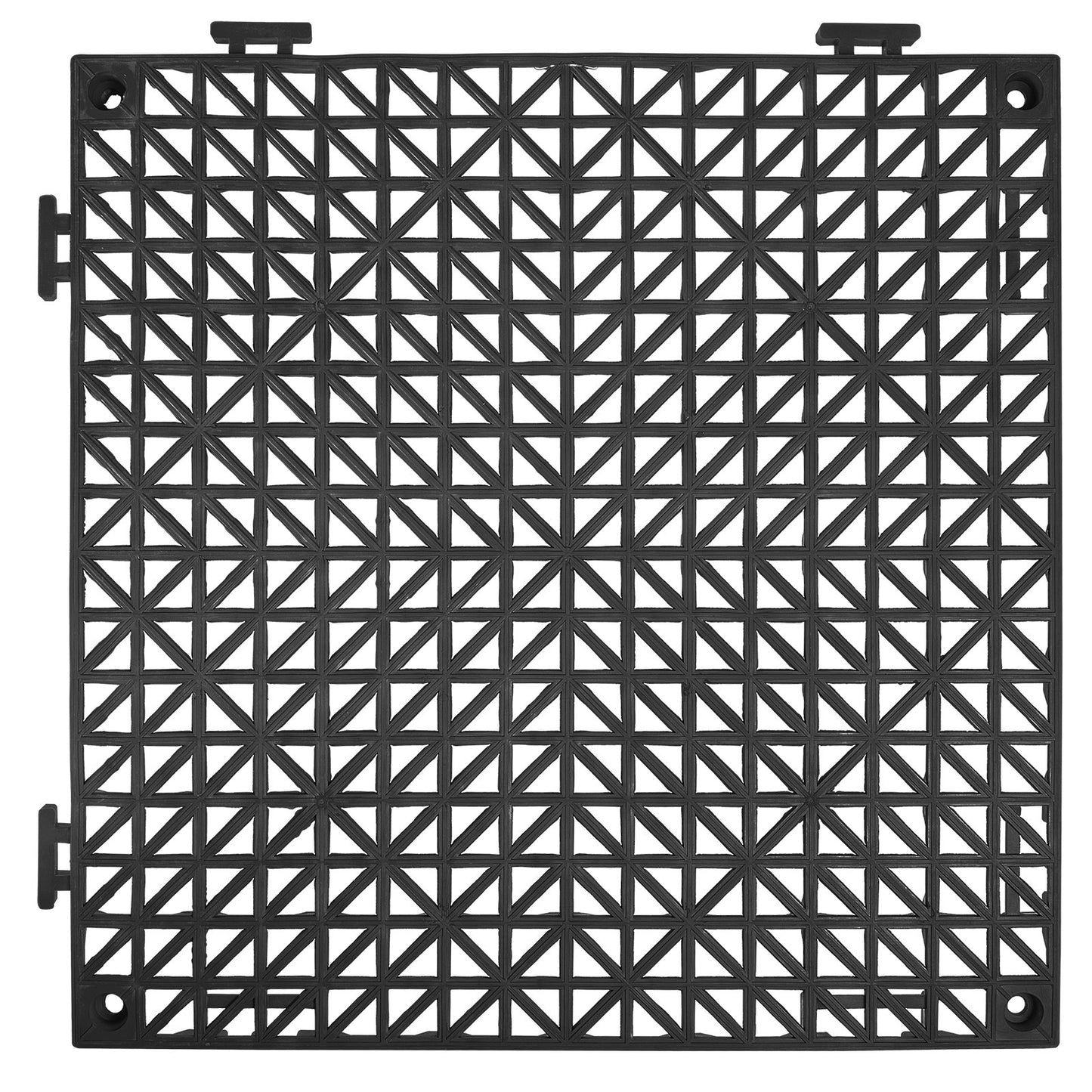 Interlocking Tile 50PCS Black, Drainage Tiles 12" x 12" Splicing, Soft PVC Interlocking Drainage Floor Tiles, Non-Slip Drainage Holes for Restroom, Bathroom, Kitchen, Pool, Wet Areas