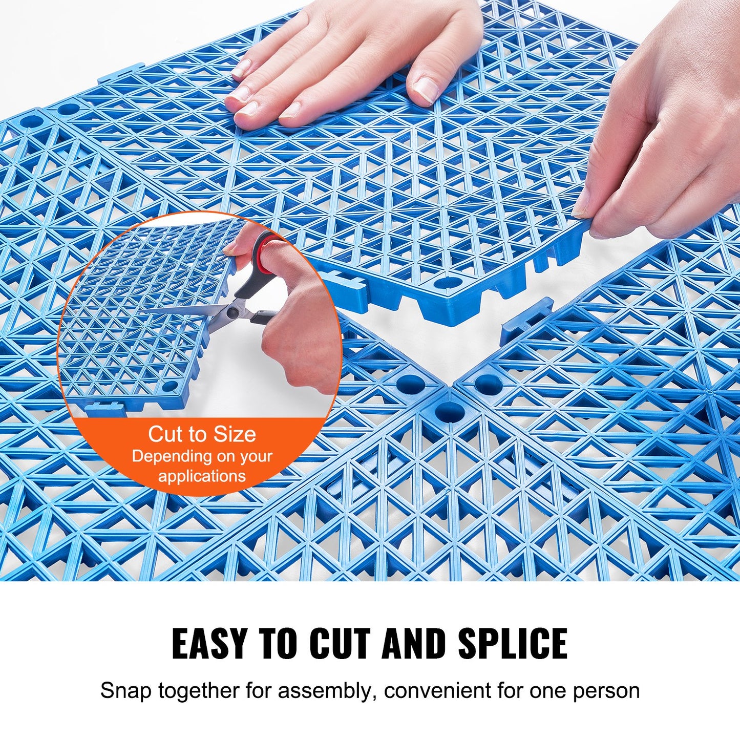 Interlocking Tile 50PCS Blue, Drainage Tiles 12" x 12" Splicing, Soft PVC Interlocking Drainage Floor Tiles, Non-Slip Drainage Holes for Restroom, Bathroom, Kitchen, Pool, Wet Areas