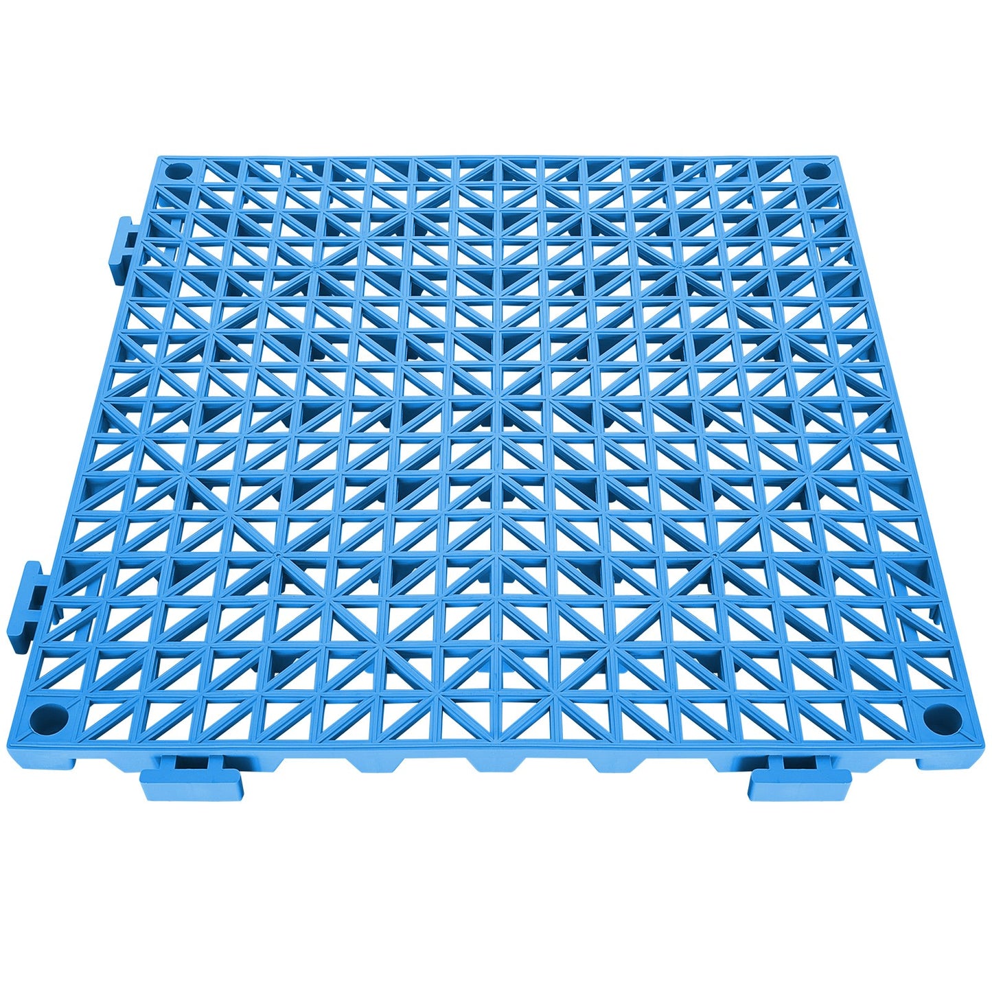 Interlocking Tile 50PCS Blue, Drainage Tiles 12" x 12" Splicing, Soft PVC Interlocking Drainage Floor Tiles, Non-Slip Drainage Holes for Restroom, Bathroom, Kitchen, Pool, Wet Areas
