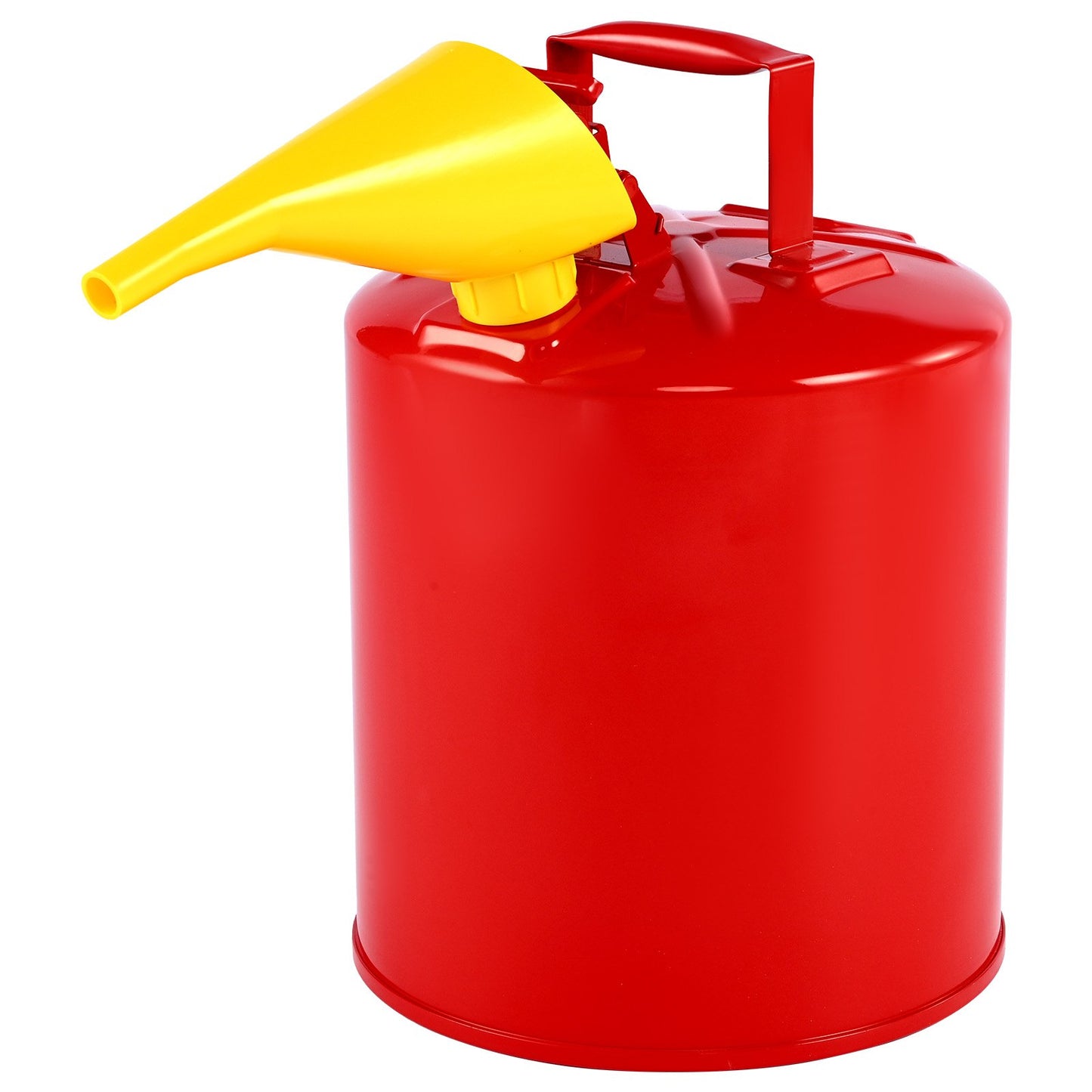 Safety Gas Can, 5 Gallon Type I Red Safety Can for Gasoline with Stainless Steel Flame Arrester, Self-Closing Lid, and PE Funnel, Carbon Steel Flammable Storage Container with Ergonomic Handle