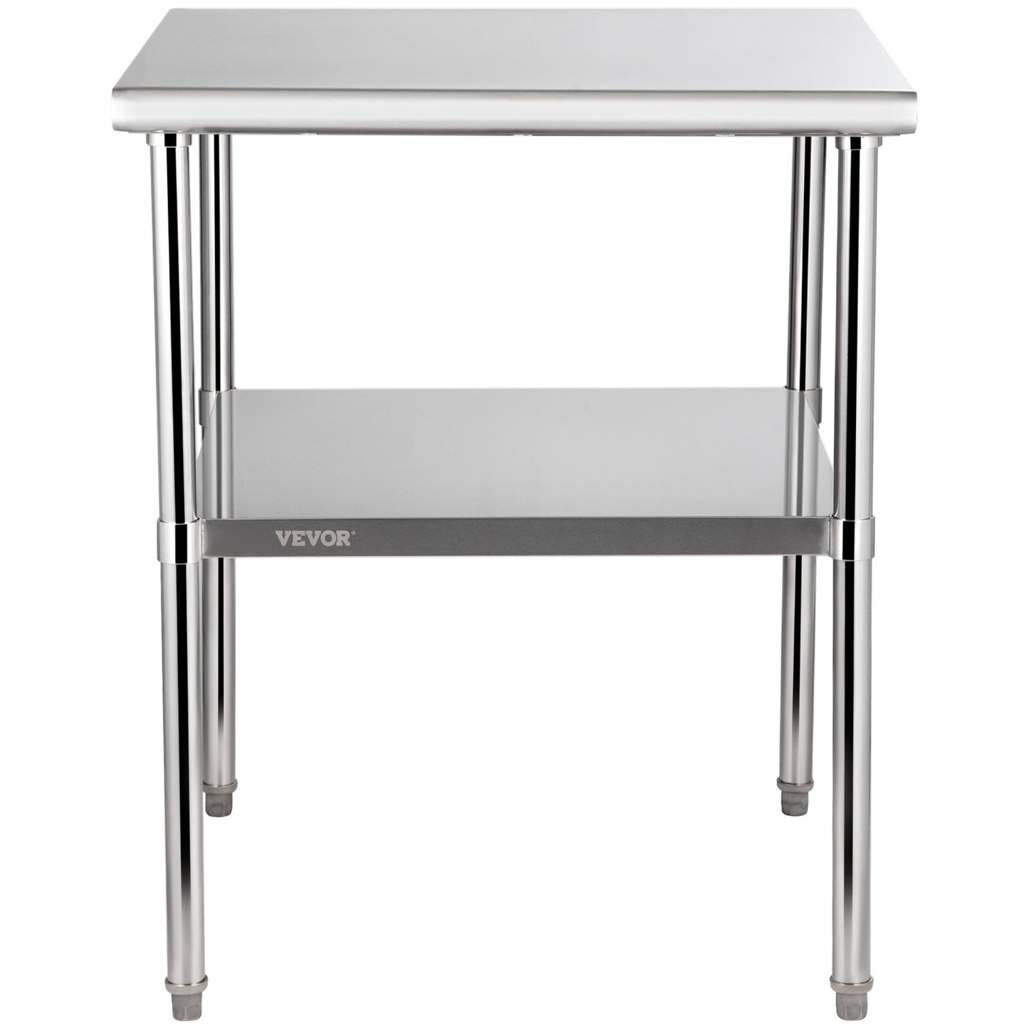 Stainless Steel Prep Table, 30 x 30 x 36 inches, 800 lbs Load Capacity Heavy Duty Metal Work Table with Adjustable Bottom Shelf and Feet, Commercial Workstation for Kitchen Garage Restaurant Backyard