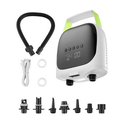 Paddle Board Pump, 20PSI High Pressure, Rechargeable Battery-Powered, Dual Stage Electric SUP Air Pump with Auto-Off and Deflation Function, Ideal for Inflatable Paddle Board, Tent and Mattress