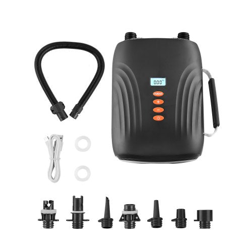20PSI Paddle Board Pump, Rechargeable Battery-Powered, Dual Stage Inflation & Deflation SUP Air Pump with Auto-Off Function and 12V DC Car Connector, Ideal for Inflatable Boats, Tent & Mattress