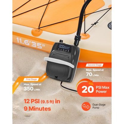 Paddleboard-Pumpe, 20 PSI, SUP-Luftpumpe mit automatischer Abschaltung für Schlauchboote