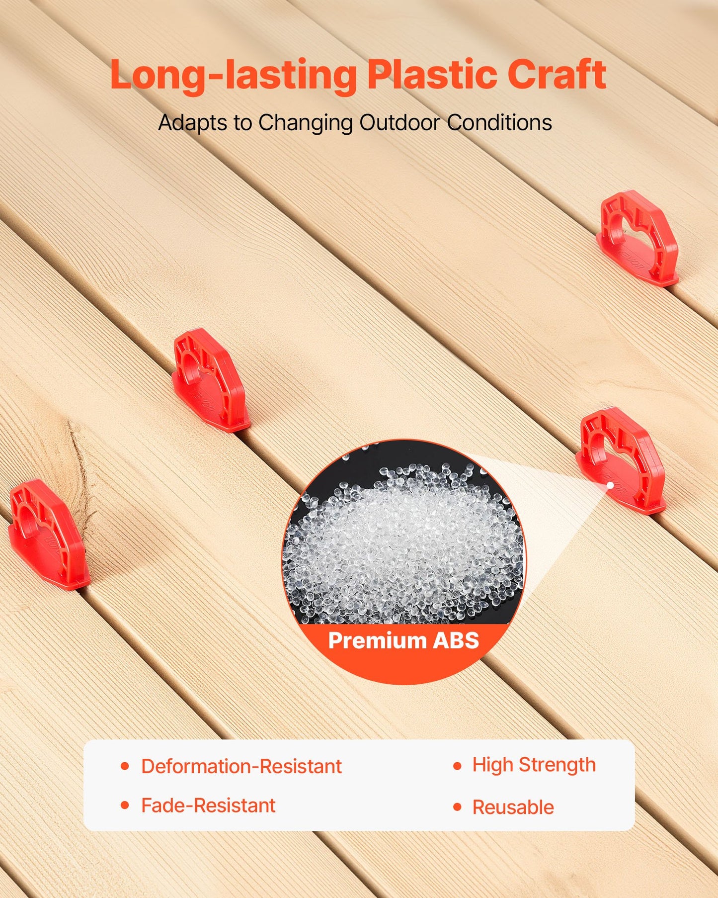 20-Pack 1/8 Inch Deck Board Spacers, Bright Red Gap Jig Rings for Easily Spotting, Easy Pull, ABS Decking Jig Spacing Tool for Composite, PVC, Hardwood, Pressure-Treated Planks, Terrace, Garden