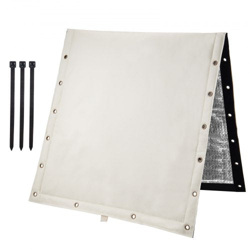 Fiber Cotton Well Head Pump Cover, 24''W x 24''H, Pipe Insulation Cover Sprinkler Cover for Outside Backflow Valve Cover, 600D PVC Oxford Polyester Surface Aluminum Film Thermal Insulation Layer