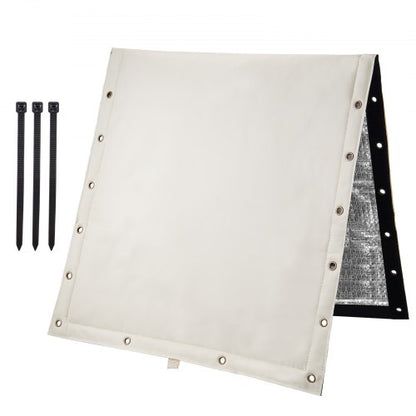 Fiber Cotton Well Head Pump Cover, 24''W x 24''H, Pipe Insulation Cover Sprinkler Cover for Outside Backflow Valve Cover, 600D PVC Oxford Polyester Surface Aluminum Film Thermal Insulation Layer