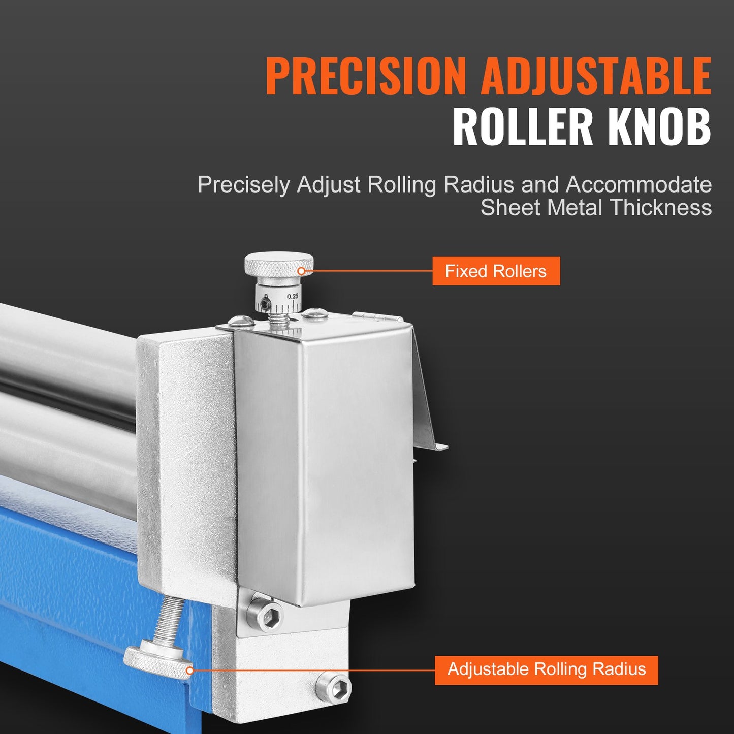 Slip Roll Machine, 12.6 inches Forming Width in 20 Gauge Capacity, Sheet Metal Slip Roller Rolling Bending Machine, with 2 Detachable Rollers for Low Carbon Steel Copper Aluminum Alloy Sheet