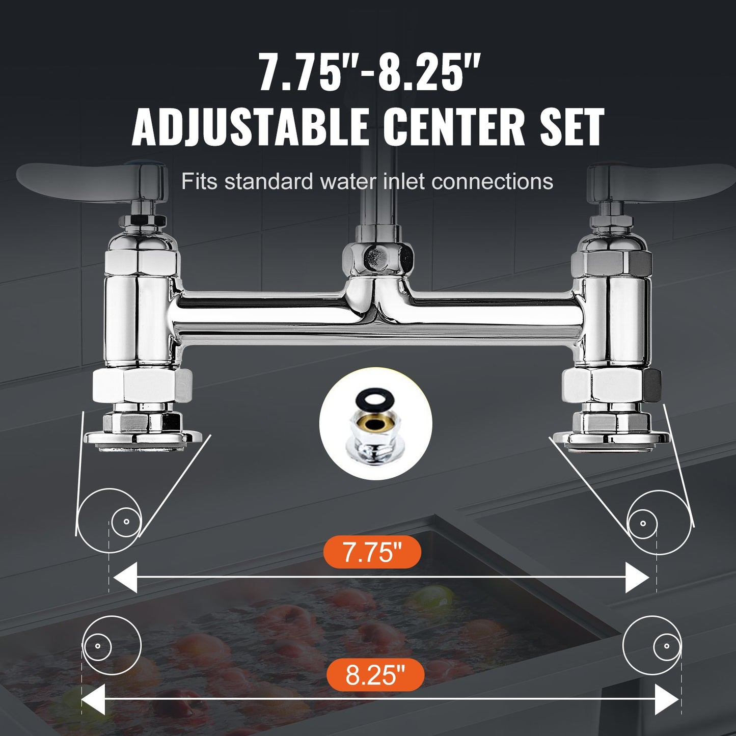 Gewerblicher Wasserhahn mit Vorspülbrause, 111,8 cm Höhe, 20,3 cm Mitte, 30,5 cm Schwenkauslauf, Spültischarmatur zur Deckmontage, Messingeinheit mit ausziehbarer Brause, für 1/2/3 Becken