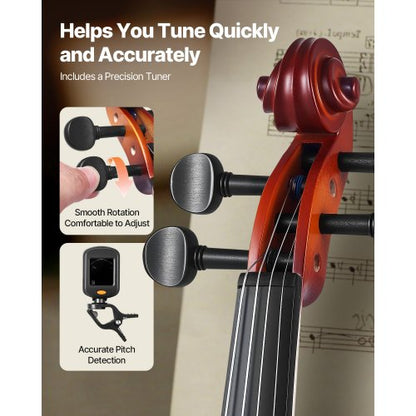 Fiolset 355 mm för nybörjare med fodral i brunt rosin |  EU