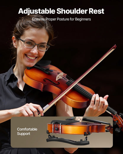 Violin 4/4 Full Size for Adults, Violin Fiddle Set for Beginners with Hard Case, Rosin, Bow, Shoulder Rest, Bridge, Tuner and Extra Strings, Professional Musical Instruments for Student (Brown)