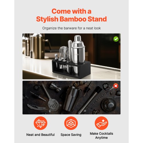 Cocktail shaker set 13 pieces bar tools stainless steel bartender kit silver | EU