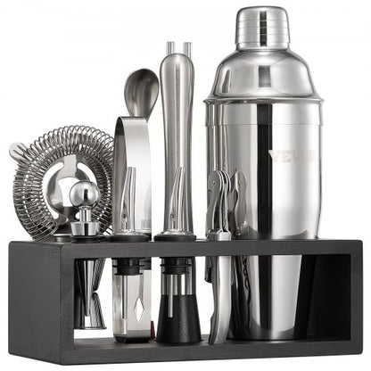 Cocktail shaker set 13 pieces bar tools stainless steel bartender kit silver | EU