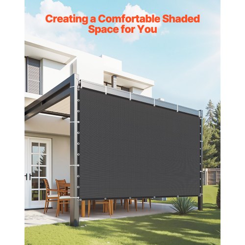 90 % Sonnenschutzgewebe, 3,0 x 3,0 m, für Terrasse und Garten (Schwarz) | EU