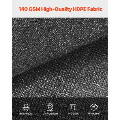 90 % Sonnenschutzgewebe, 3,0 x 3,0 m, für Terrasse und Garten (Schwarz) | EU