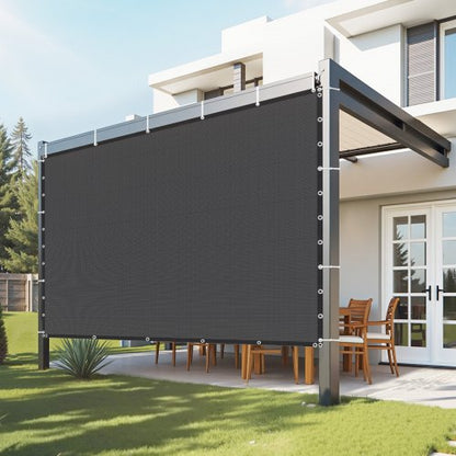90% Sun Shade Cloth, 10 x 10 ft Pergola Shade Cover with Stainless Steel Grommets, Sun Shades Canopy Privacy Screen with 140 GSM HDPE Material, for Outdoor, Patio, Garden, and Backyard (Black)