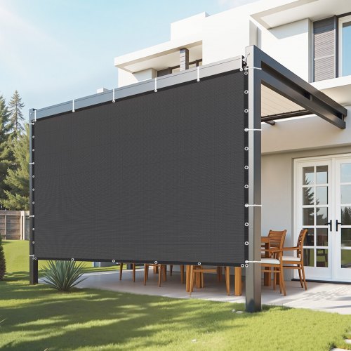 90 % Sonnenschutzgewebe, 3,0 x 3,0 m, für Terrasse und Garten (Schwarz) | EU