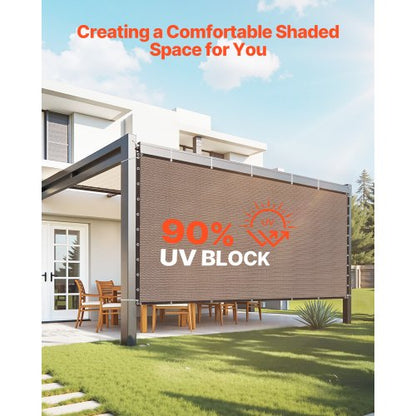 90 % Sonnenschutzgewebe, 3,0 x 3,6 m, für Terrasse und Garten (braun) | EU
