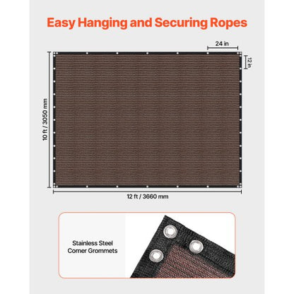 90 % Sonnenschutzgewebe, 3,0 x 3,6 m, für Terrasse und Garten (braun) | EU