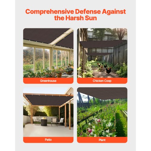 90 % Sonnenschutzgewebe, 3,0 x 3,6 m, für Terrasse und Garten (braun) | EU