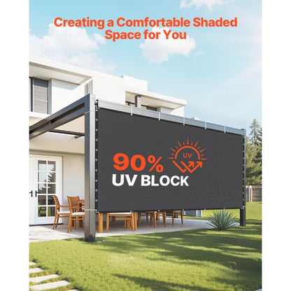 90% solskyddsduk 10 x 12 fot för uteplats och trädgård (svart)