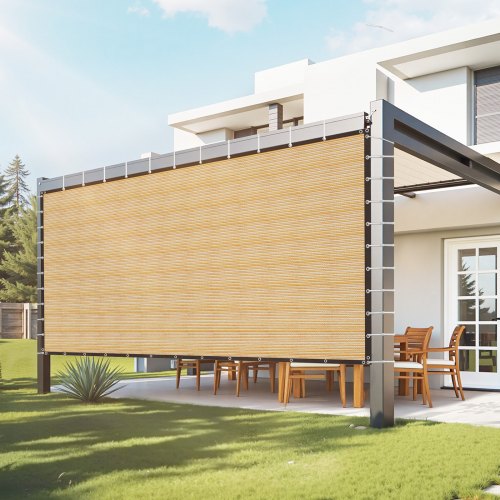 90% Sun Shade Cloth, 12 x 20 ft Pergola Shade Cover with Stainless Steel Grommets, Sun Shades Canopy Privacy Screen with 160 GSM HDPE Material, for Outdoor, Patio, Garden, and Backyard (Beige)
