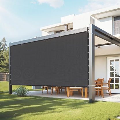 90% Sun Shade Cloth, 8 x 12 ft Pergola Shade Cover with Stainless Steel Grommets, Sun Shades Canopy Privacy Screen with 140 GSM HDPE Material, for Outdoor, Patio, Garden, and Backyard (Black)
