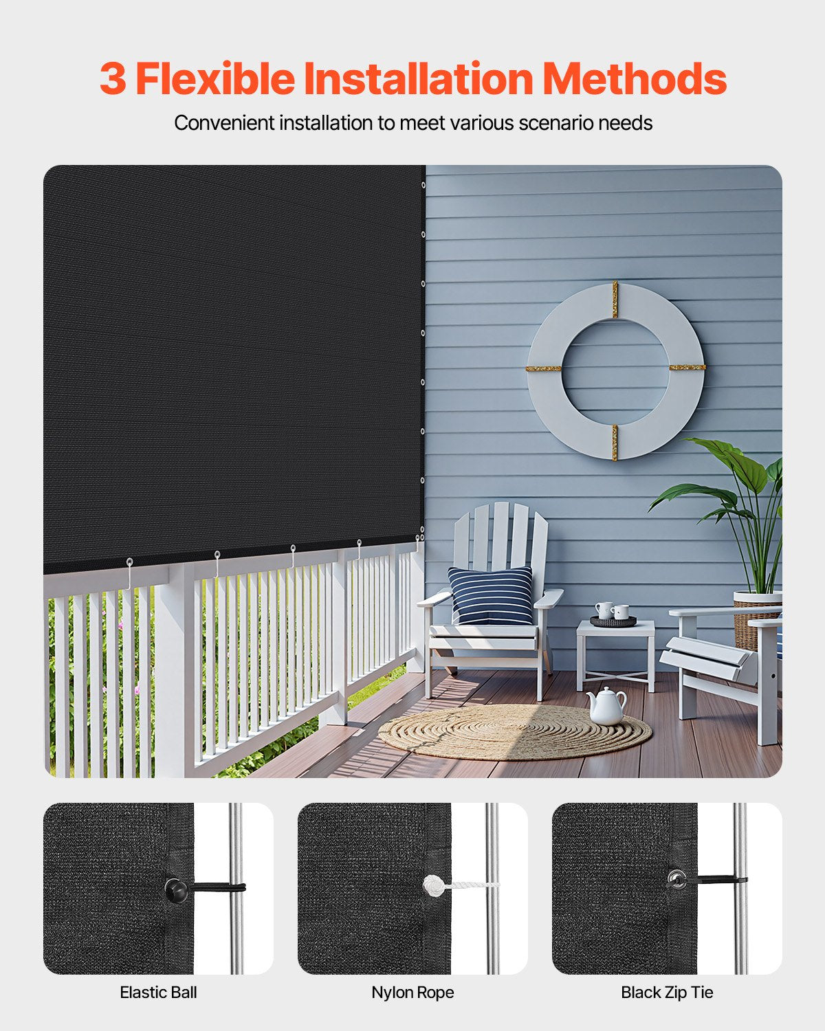 90% Sun Shade Cloth, 8 x 12 ft Pergola Shade Cover with Stainless Steel Grommets, Sun Shades Canopy Privacy Screen with 140 GSM HDPE Material, for Outdoor, Patio, Garden, and Backyard (Black)