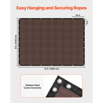 90% Sonnenschutzstoff 2,4 x 3,6 m für Terrasse und Garten (braun) | EU