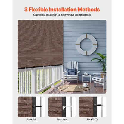 90% Sonnenschutzstoff 2,4 x 3,6 m für Terrasse und Garten (braun) | EU