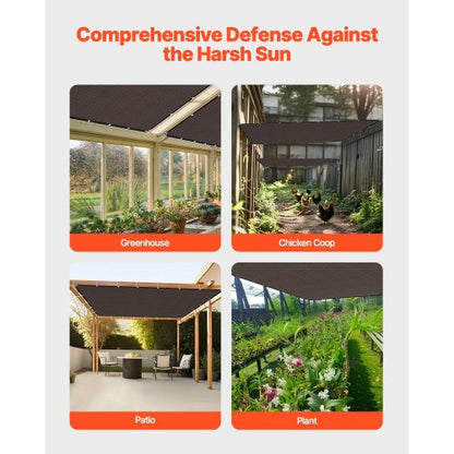 90% Sonnenschutzstoff 2,4 x 3,6 m für Terrasse und Garten (braun) | EU