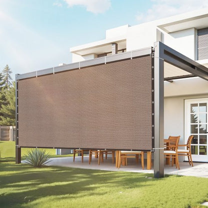 90% Sun Shade Cloth, 8 x 12 ft Pergola Shade Cover with Stainless Steel Grommets, Sun Shades Canopy Privacy Screen with 140 GSM HDPE Material, for Outdoor, Patio, Garden, and Backyard (Brown)