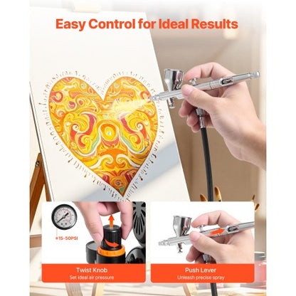 Airbrush-Kit Airbrush-Kit 1/6 PS Luftkompressor Airbrush-Düse Schlauch Tank | EU