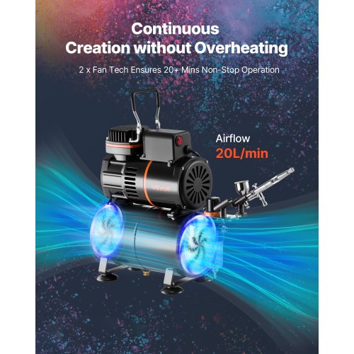 Airbrush-Kit Airbrush-Kit 1/6 PS Luftkompressor Airbrush-Düse Schlauch Tank | EU